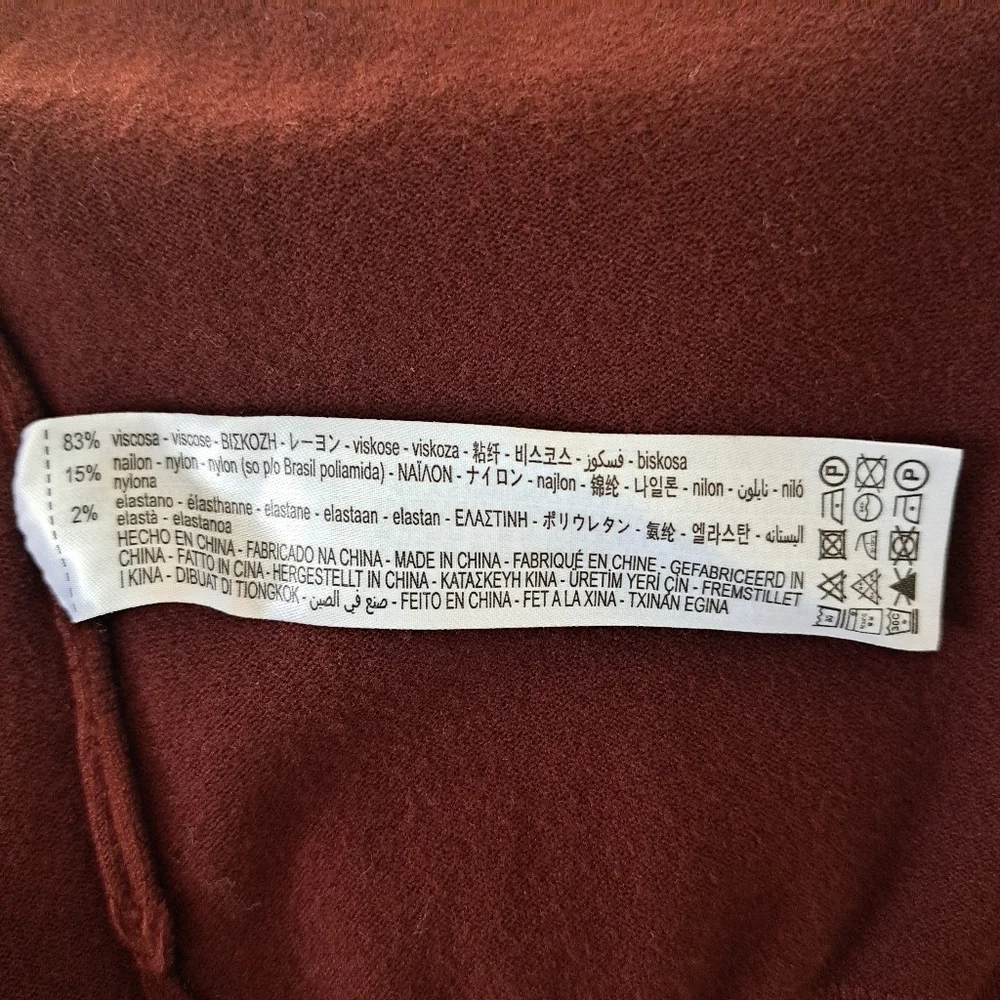 NWT Zara Brown Turtleneck Sweater with Ribbed Design - Picture 9 of 9